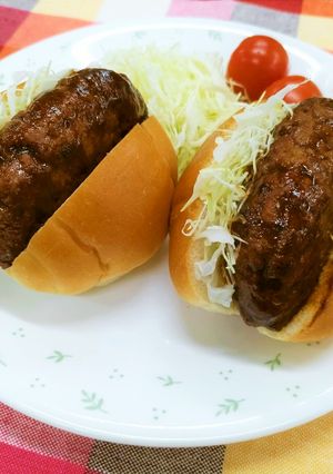 ぱく増し！ハンバーグサンド-レシピのメイン写真