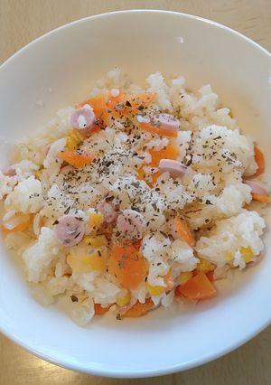 【防災パッククッキング】牛乳ピラフ-レシピのメイン写真