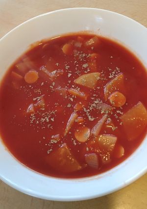 【防災パッククッキング】トマトスープ-レシピのメイン写真