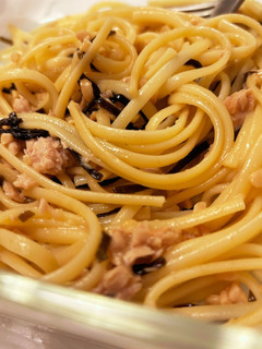 レンジで簡単ツナ納豆塩昆布パスタ-レシピのメイン写真