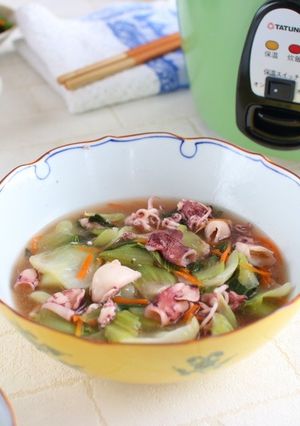 ＼大同電鍋レシピ／ヒイカと青梗菜の煮物-レシピのメイン写真
