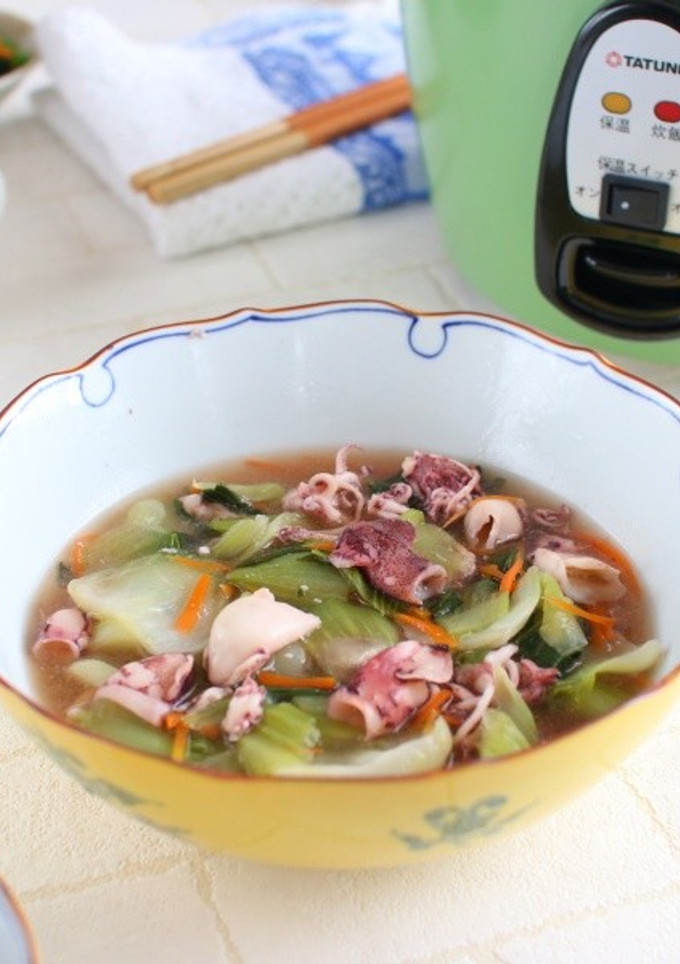 ＼大同電鍋レシピ／ヒイカと青梗菜の煮物-レシピのメイン写真