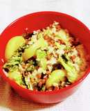 “納豆べったら大根漬け物サニーレタス丼”