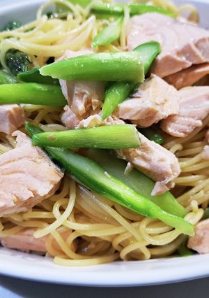 鮭とアスパラ　和風パスタ-レシピのメイン写真