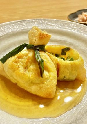 九条ねぎとチーズの茶巾焼き-レシピのメイン写真