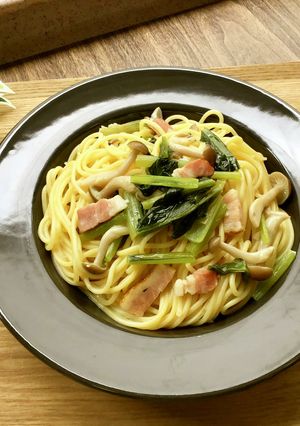 小松菜としめじのパスタ-レシピのメイン写真