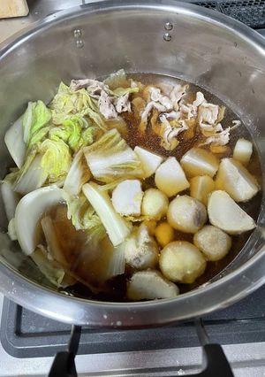 白菜、里芋、豚肉の煮物(海水入り)-レシピのメイン写真