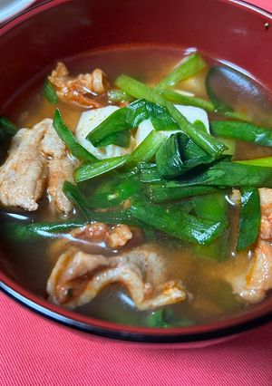 豆腐とひき肉の韓国風ピリ辛スープ-レシピのメイン写真