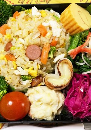 2/6 ﾖｯﾁｬﾝ☆焼飯弁当-レシピのメイン写真