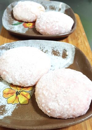 もち米と白玉もち粉で♡ピンクの大福♡-レシピのメイン写真