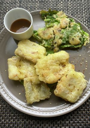 ピリ辛ソース穴子天ぷら&菜の花かき揚げ -レシピのメイン写真