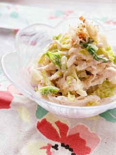 レンジで!白菜鶏胸肉の生姜ゴママヨサラダ-レシピのメイン写真