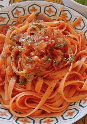 ワンパン!トマトパスタ-レシピのメイン写真