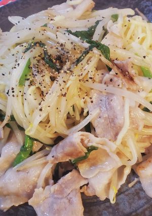 ニラもやし豚バラ塩焼きそば-レシピのメイン写真