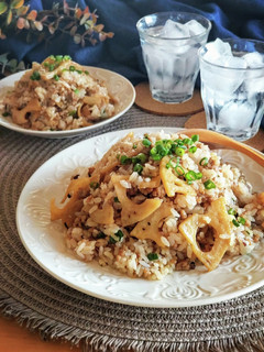 蓮根と挽き肉の混ぜご飯。-レシピのメイン写真
