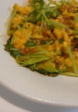 たっぷり三つ葉の納豆玉子炒め-レシピのメイン写真