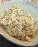 ずいきの甘酢漬けと納豆チャーハン