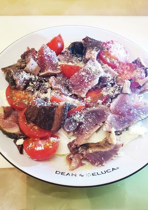 簡単おつまみ!鰹のたたきのパワフルサラダ-レシピのメイン写真