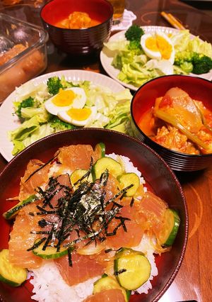 きゅうりでお手軽♪まぐろポキ丼★-レシピのメイン写真