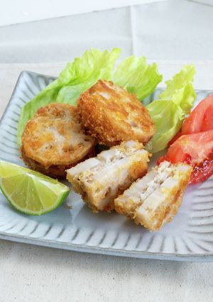 鯵と蓮根のはさみ揚げ-レシピのメイン写真