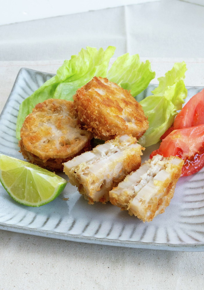 鯵と蓮根のはさみ揚げ-レシピのメイン写真