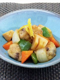 鯵ボールと野菜の甘酢あんかけ-レシピのメイン写真