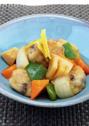 鯵ボールと野菜の甘酢あんかけ-レシピのメイン写真