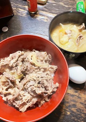 うちの家の牛丼キムチネギ卵トッピング-レシピのメイン写真