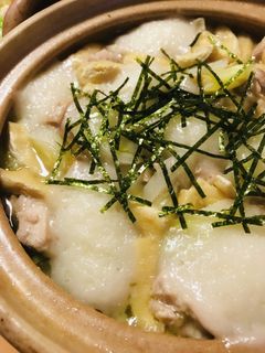 鍋の素活用●白菜と鶏肉2枚の力うどん鍋-レシピのメイン写真