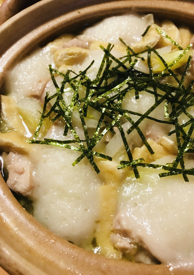 鍋の素活用●白菜と鶏肉２枚の力うどん鍋-レシピのメイン写真