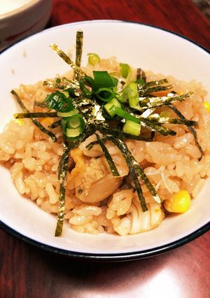ベビーホタテとコーンの炊き込みご飯-レシピのメイン写真