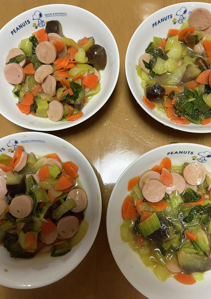 青梗菜とあるもの炒め(味付けすきやきたれ-レシピのメイン写真