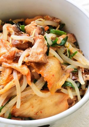 【主食・主菜・副菜】さば味噌キムチ丼-レシピのメイン写真
