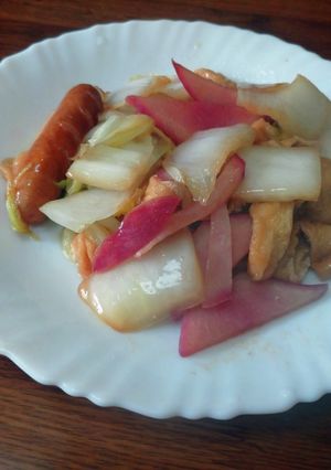 赤カブと白菜の紅白炒め-レシピのメイン写真