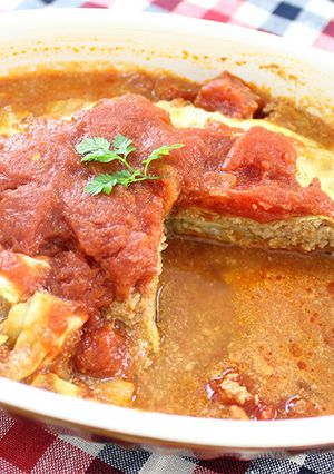 レンジで簡単!重ねキャベツのトマト煮-レシピのメイン写真