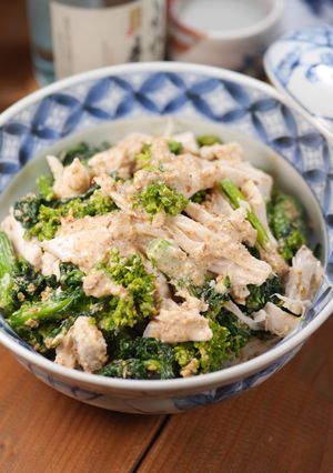 蒸し鶏と菜の花の特製ごまだれサラダ☆-レシピのメイン写真