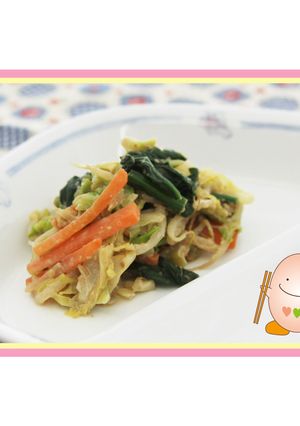 たべまる給食【野菜のねりごまあえ】-レシピのメイン写真