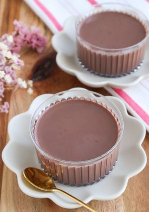 チョコなしでも濃厚♡ぷるぷるココアプリン-レシピのメイン写真