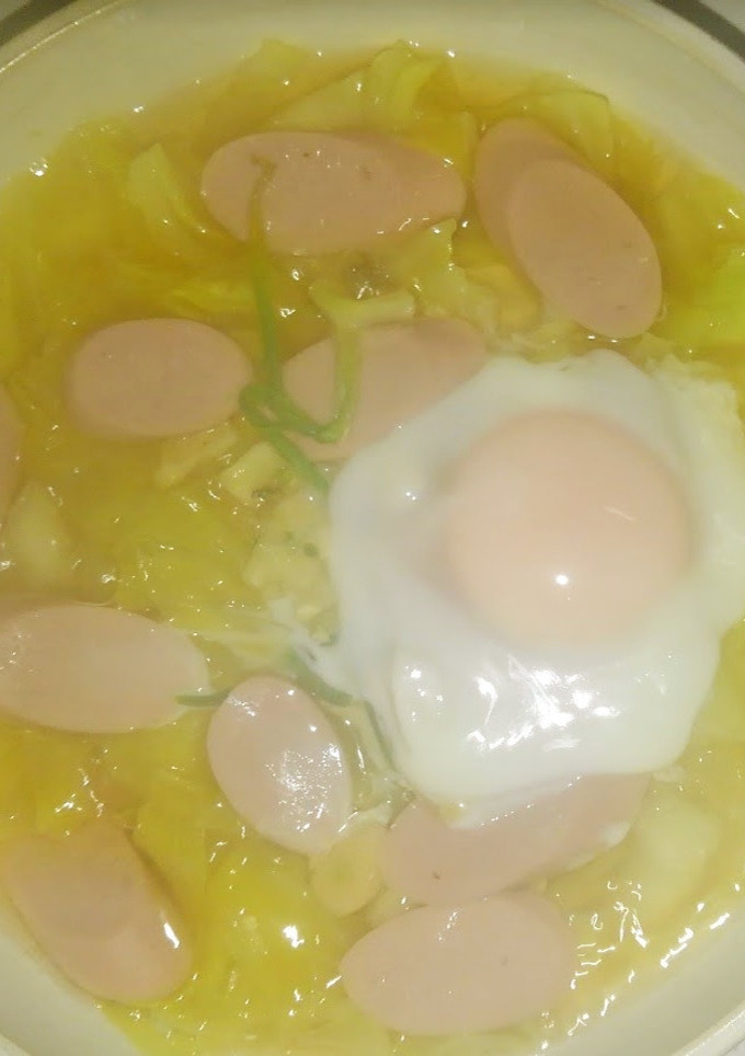 キャベツとソーセージの白だしさっと煮-レシピのメイン写真
