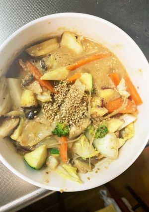 お一人様簡単ガパオ味根菜たっぷり野菜炒-レシピのメイン写真
