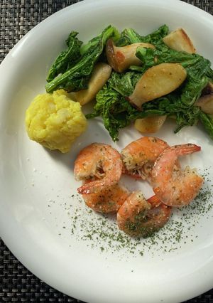 海老のレモンソテー 菜の花添え-レシピのメイン写真