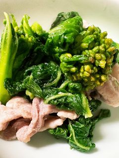 菜の花と豚肉炒め-レシピのメイン写真