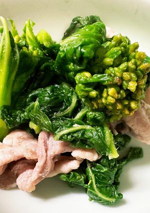 菜の花と豚肉炒め-レシピのメイン写真