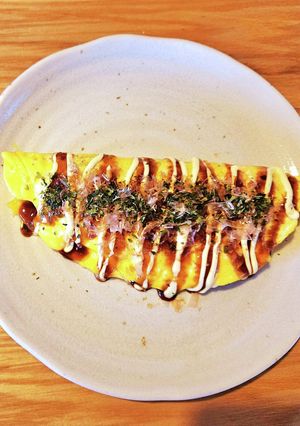レンジで簡単!!酢キャベツのお好み焼き♪-レシピのメイン写真
