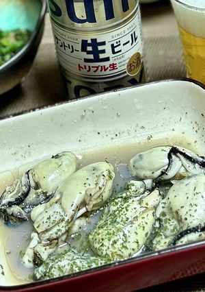 レンジで牡蠣のワイン蒸しパセリ添え-レシピのメイン写真