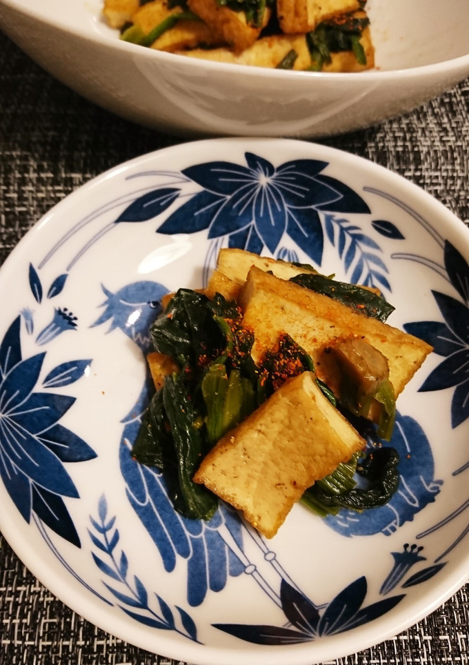 厚揚げとほうれん草の炒め-レシピのメイン写真