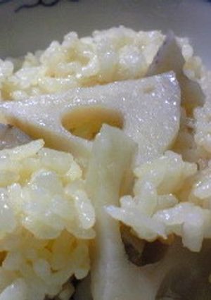 蓮根の味噌炊き込み御飯-レシピのメイン写真