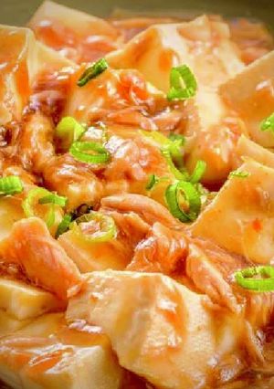 レンジで即楽 麻婆豆腐風 ツナ豆腐丼-レシピのメイン写真