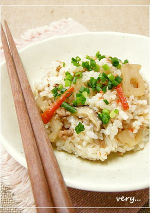 クック膳★豚挽き肉と蓮根の混ぜご飯-レシピのメイン写真