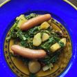 ソーセージとほうれん草、ジャガイモ炒め⑦